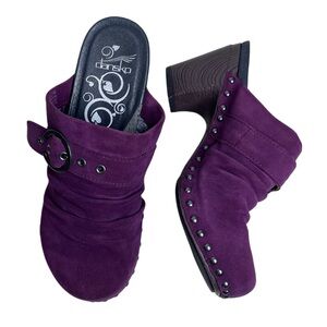 Dansko Nadine Sz 38 Studded Fairycore Whimsigoth Leather Suede Clogs